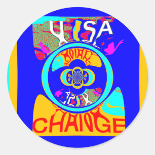 Sticker Rond Psychedelic Groove : Pop Art Énergie Abstraite