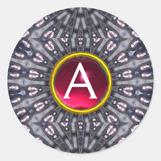 Sticker Rond PSYCHÉDELIQUE KALEIDOSCOPE /MYSTIC MEMORIE monogra (Devant)