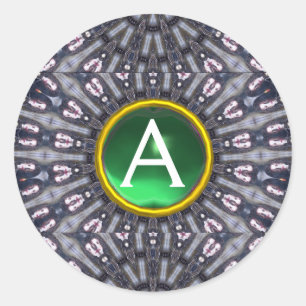 Sticker Rond PSYCHÉDELIQUE KALEIDOSCOPE /MYSTIC MEMORIE monogra