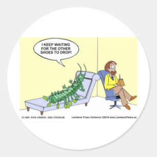 Sticker Rond Psychiatrie de mille-pattes Cartes drôles Mugs & C