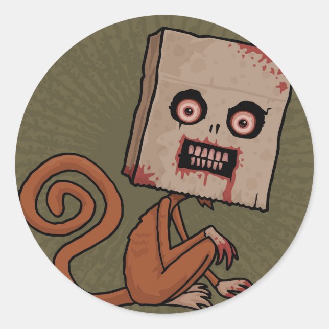 Sticker Rond Psycho Sack Singe (Devant)