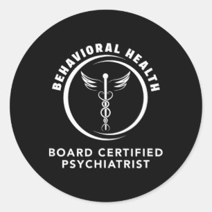 Sticker Rond Psychologue certifié par le conseil de santé menta