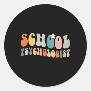 Sticker Rond Psychologue scolaire Super Retro Vintage Psycholog