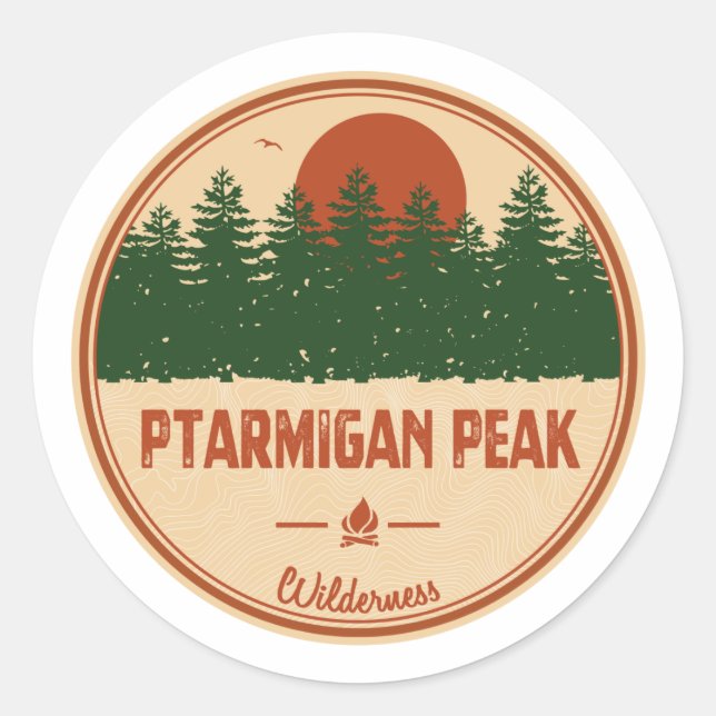 Sticker Rond Ptarmigan Peak Wilderness Colorado (Devant)