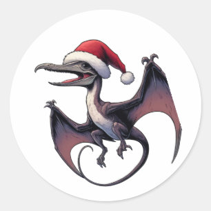 Sticker Rond Pterodactyle de Noël