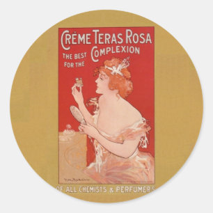 Sticker Rond Publicité de beauté vintage