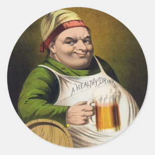 Sticker Rond Publicité vintage de bière blonde