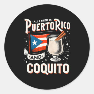 Sticker Rond Puerto Rico Coquito de Noël au rhum et au lait de