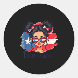 Sticker Rond Puerto Rico Patrimoine hispanique Chignon désordon