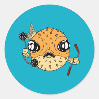 Sticker Rond Pufferfish