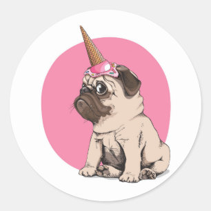 Sticker Rond Pugicorn