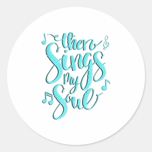 Sticker Rond Puis Chante Mes notes de musique Soul (Devant)