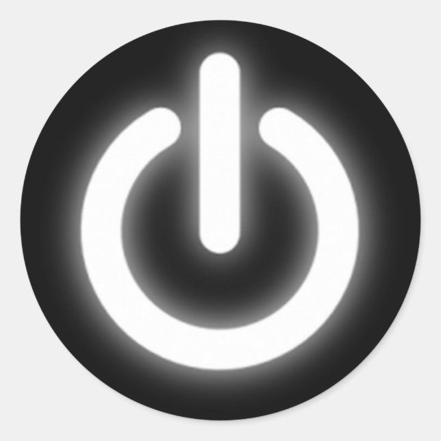 Sticker Rond Puissance brillante sur le symbole drôle (Devant)