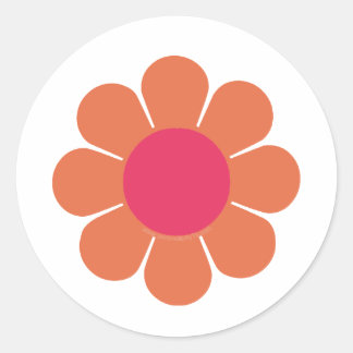 Sticker Rond Puissance des fleurs des années 70