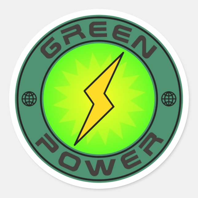 Sticker Rond Puissance verte (Devant)