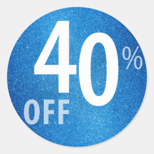 Sticker Rond Puissant SIGNE DE VENTE 40 % DE RÉDUCTION   Partie