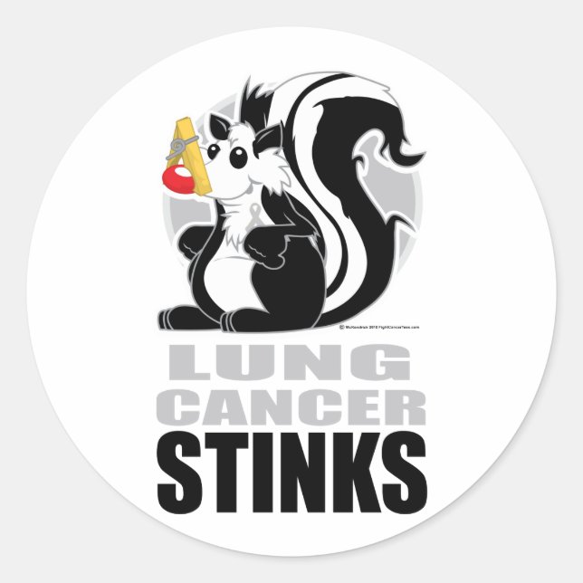 Sticker Rond Puisse de cancer pulmonaire (Devant)
