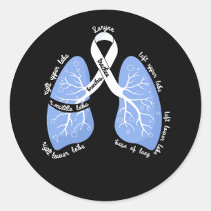 Sticker Rond Pulmonologue de l'anatomie pulmonaire Sensibilisat