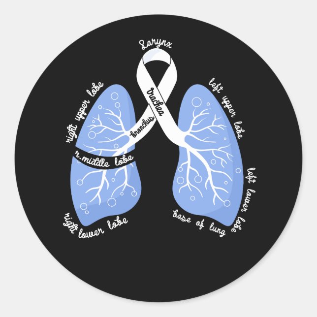 Sticker Rond Pulmonologue de l'anatomie pulmonaire Sensibilisat (Devant)