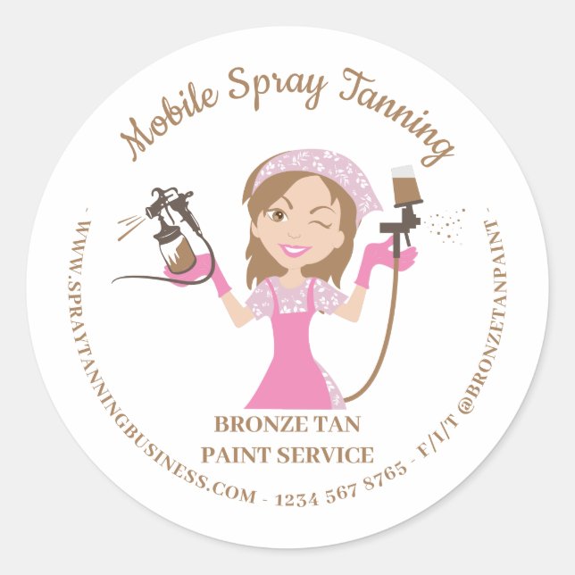 Sticker Rond Pulvérisation de bronzage mobile Peinture corporel (Devant)