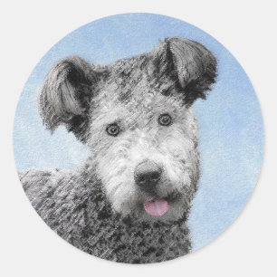Sticker Rond Pumi Peinture - Cute Original Chien Art