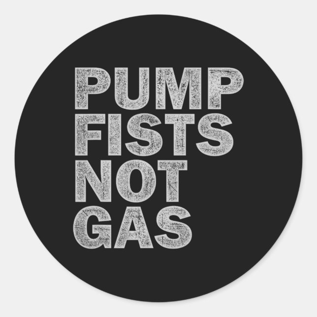 Sticker Rond Pump Fists Not Gas Funny New Jersey Beach Souvenir (Devant)