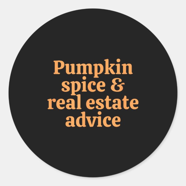 Sticker Rond Pumpkin Sce And Real Estate Advice  (Devant)