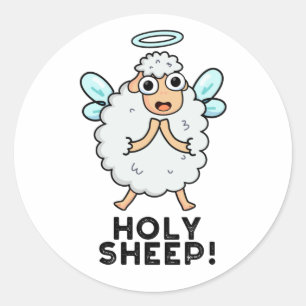 Sticker Rond Pun animal amusant pour le mouton Saint