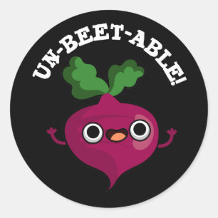 Sticker Rond Pun de betterave végétale mignonne non-perruquable