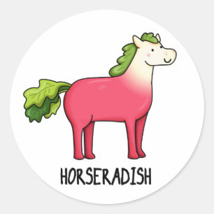 Sticker Rond Pun de cheval drôle