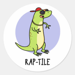 Sticker Rond Pun de lizard en tissu de rap drôle