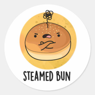 Sticker Rond Pun de nourriture amusant Bun vapeur