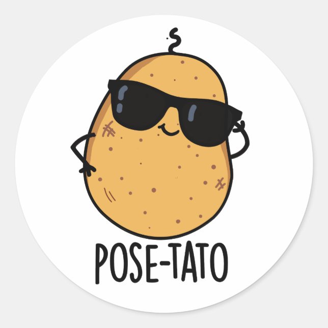 Sticker Rond Pun de pomme de terre amusant (Devant)