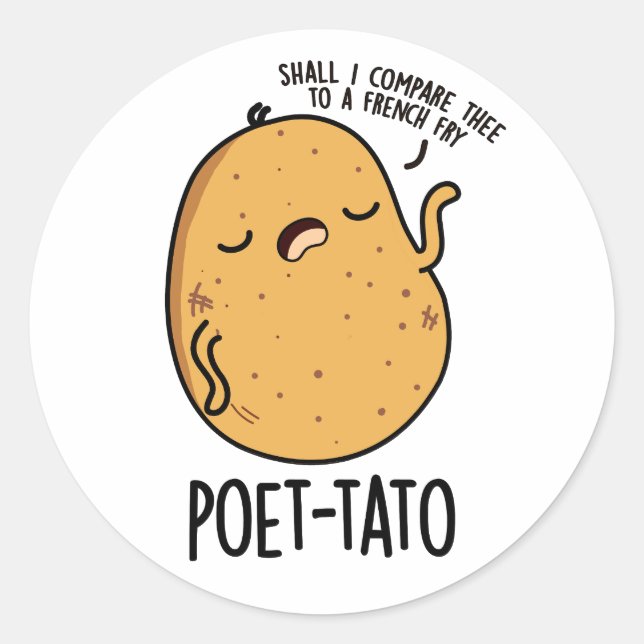 Sticker Rond Pun de pomme de terre drôle de tato (Devant)