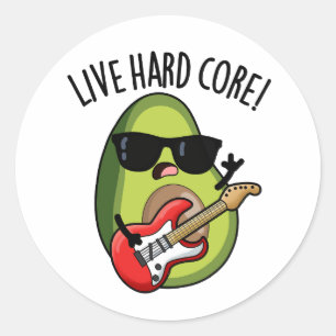 Sticker Rond Pun de Rock de Avocat Drôle Hard Core 