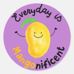 Sticker Rond Pun Mango Positif - Chaque jour est Mangonificent