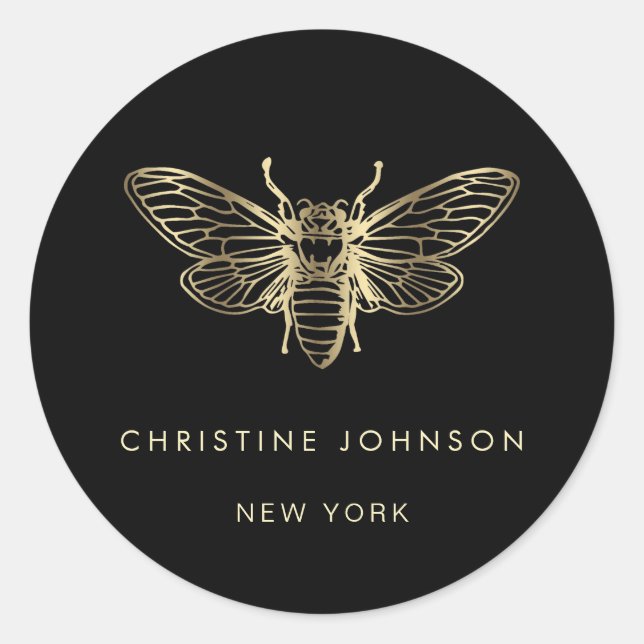 Sticker Rond punaise sur fond noir (Devant)