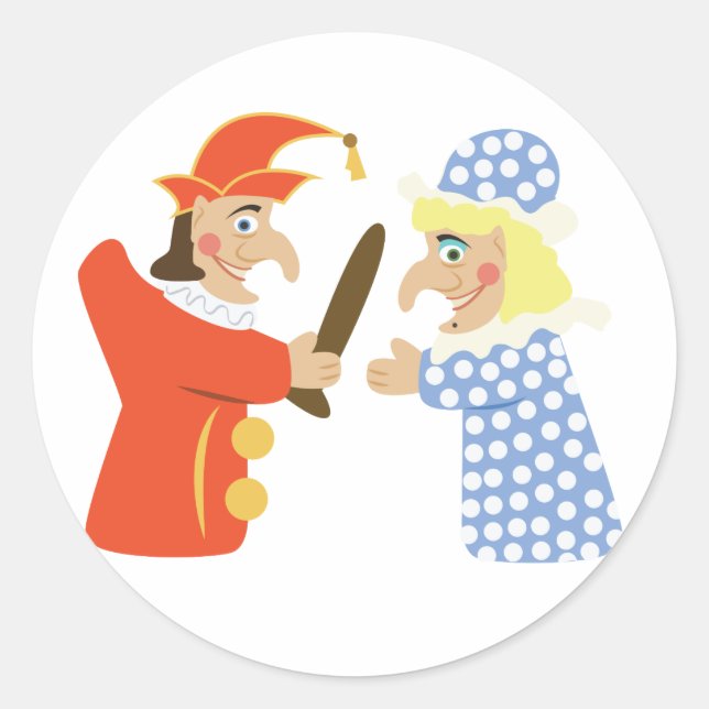 Sticker Rond Punch et Judy (Devant)