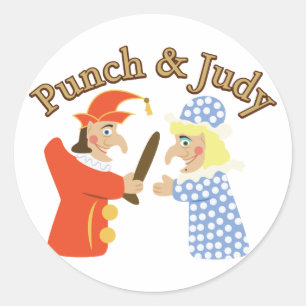 Sticker Rond Punch et Judy