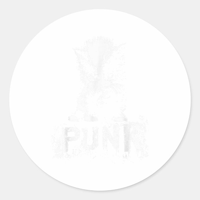 Sticker Rond Punk Kitten Cat With Mohawk Nge Gothic Design  (Devant)