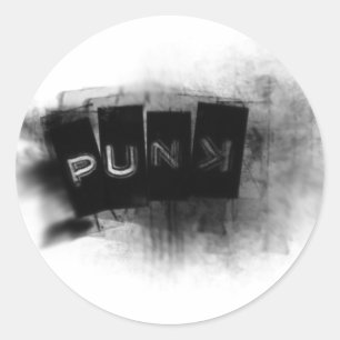 Sticker Rond Punk noir et blanc