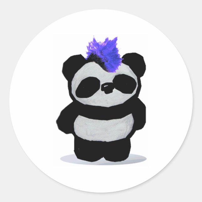 Sticker Rond Punk Rock Panda (Devant)