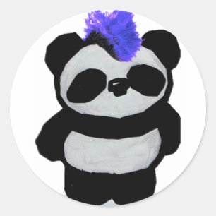 Sticker Rond Punk Rock Panda