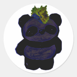 Sticker Rond Punk Rock Panda 2
