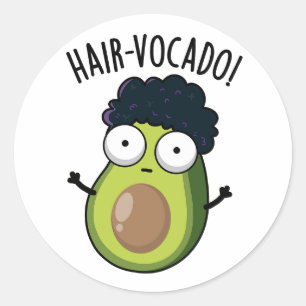Sticker Rond Puns d'Avocado amusants en coiffure