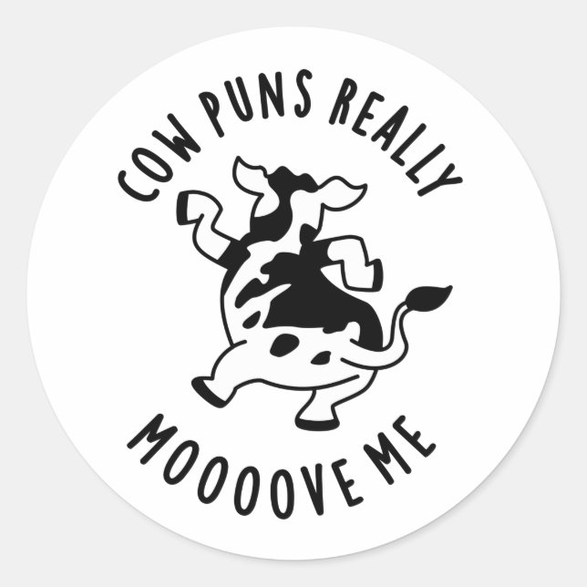 Sticker Rond Puns De Vache Vraiment Mooooooooooooooooook Moi Dr (Devant)