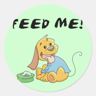 Sticker Rond Puppy Feed Me Tshirts et cadeaux