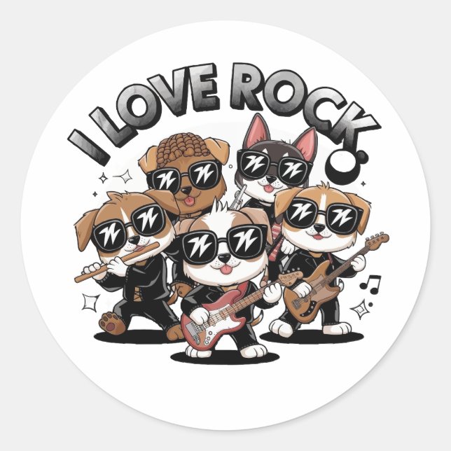 Sticker Rond Puppy rock band (Devant)