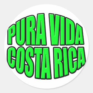 Sticker Rond Pura Vida Costa Rica Cercle Vert
