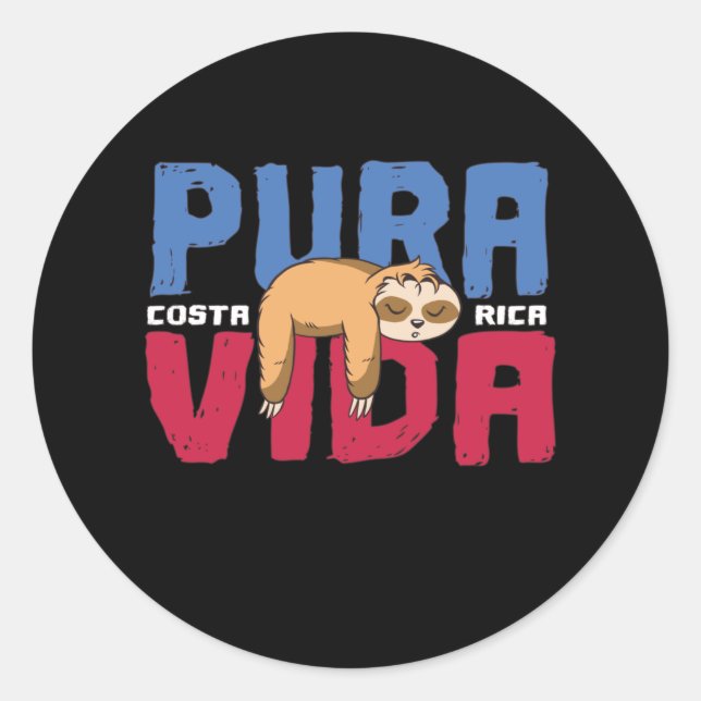 Sticker Rond Pura Vida Sloth (Devant)
